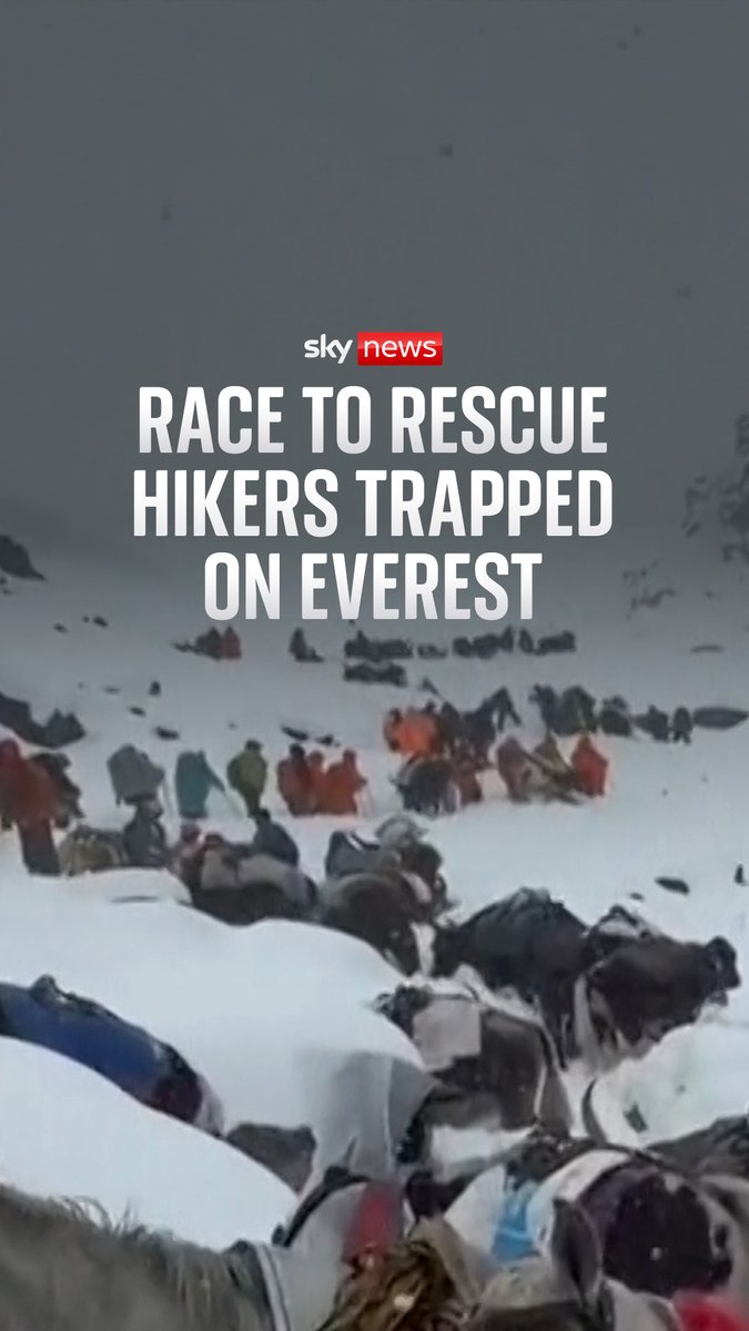 A rescue operation is under way to retrieve hundreds of people stranded after a blizzard near the Tibetan side of Mount Everest, according to Chinese state media. Full story 🔗