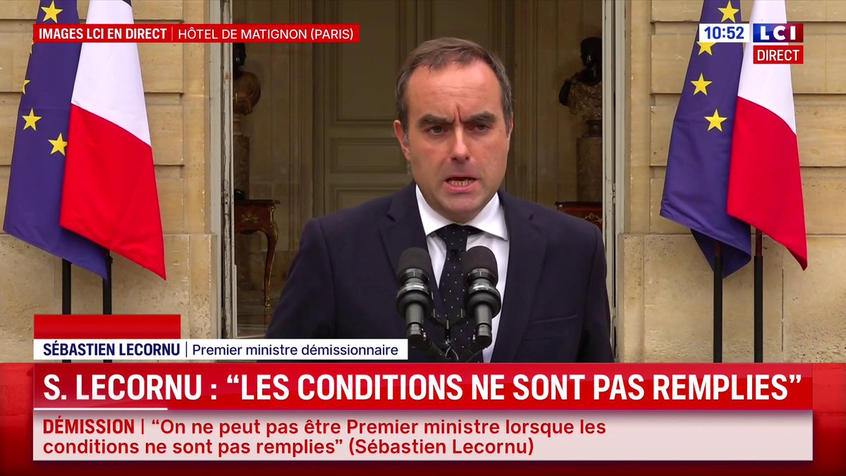 🇫🇷 FLASH | « On ne peut pas être Premier ministre lorsque les conditions ne sont pas remplies », a déclaré Sébastien Lecornu.