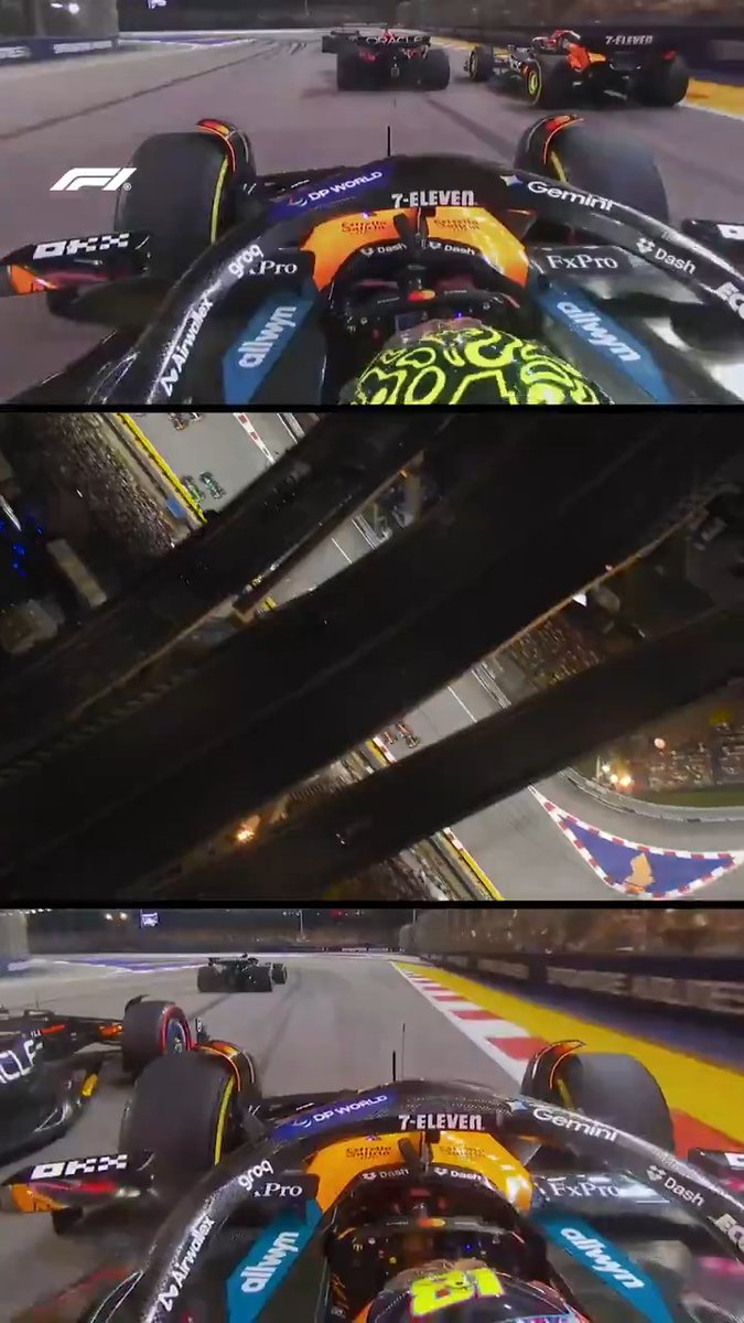 Looking back at *that* race start, from onboard and above! 🎥🚁 #F1 #SingaporeGP