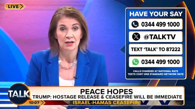 "Jews and Israel in the Middle East are standing at the front line of the battle for Western civilization." Julia Hartley-Brewer says she is angry at people attending pro-Palestine protests, along with the police and the authorities for allowing them. Julia Hartley-Brewer