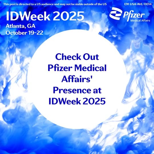 Check out Pfizer Medical Affairs’ presence at IDWeek 2025. Visit us at medical booth 1103. Follow Pfizer Medical to stay updated on our research.