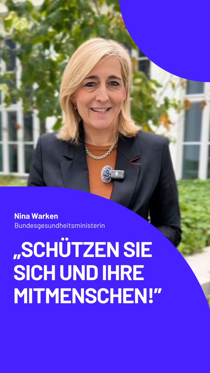 Bundesgesundheitsministerin Nina Warken ruft zur Impfung auf! Die kalte Jahreszeit beginnt – und so auch die Saison für Impfungen und Immunisierungen gegen einige Atemwegserkrankungen. 👇