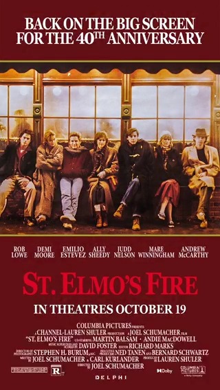 Relive the classic that defined a generation. #StElmosFire is back in select theatres in newly restored 4K for its 40th anniversary starting October 19 – get tickets now.