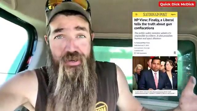 "STOP F*CKING PEOPLE AROUND!" What does the West think of the $750M Liberal Gun Confiscation? 🇨🇦 Saskatchewan Farmer (and comedian) QuickDickMcDick 🇨🇦 just posted this. 👇 Full Video: