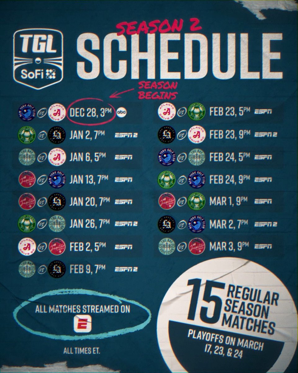 THIS JUST IN: Our Season 2 schedule has officially dropped!