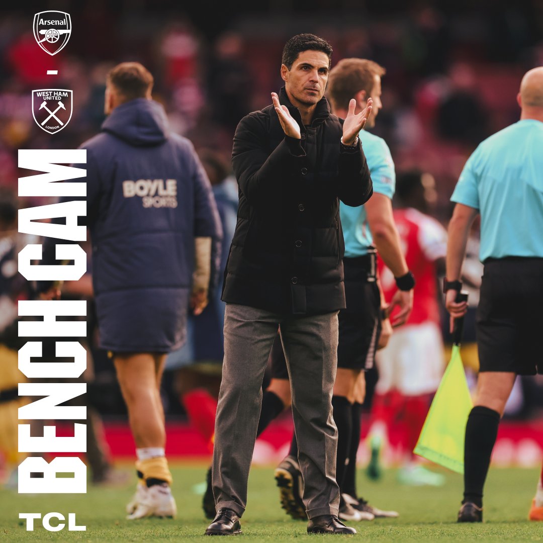 A passionate reaction to Dec's strike 💥 Bench Cam from our 2-0 win over West Ham is LIVE, Gooners 🎬 🤝 TCL Electronics