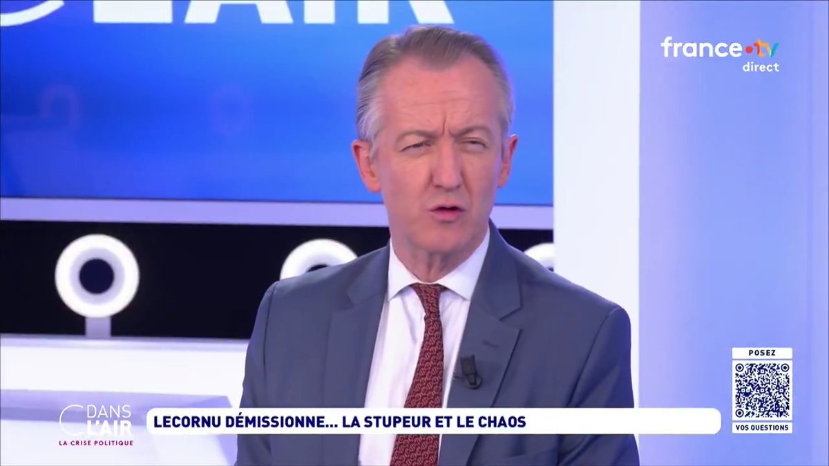 "C'est un effondrement de la #politique sur elle-même car ce n'est pas de l'extérieur que viennent les ennuis. Les #institutions s'effondrent un peu depuis la #dissolution, et les partis dits de #gouvernements sont prêts à tout sauf à prendre leurs responsabilités." Christophe Barbier