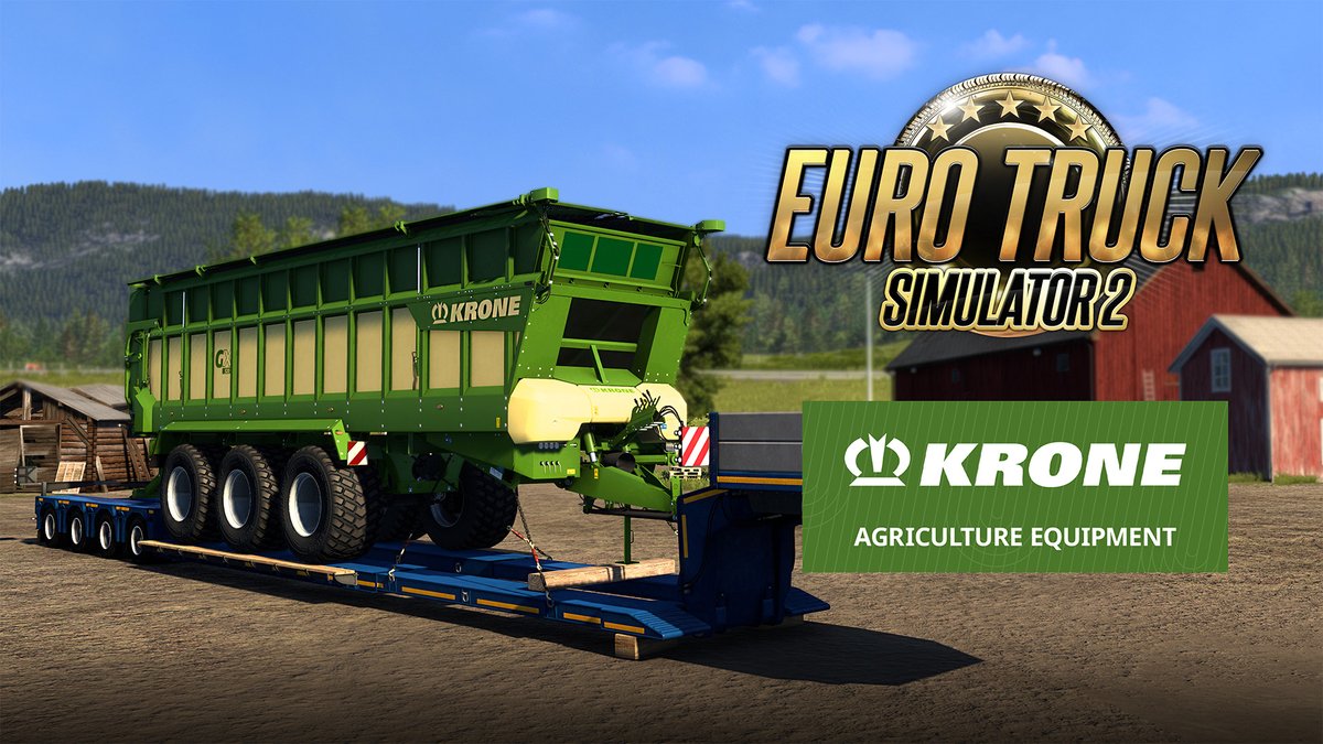 The Krone UK Agriculture Equipment DLC is now available for both Euro Truck Simulator 2 and American Truck Simulator! 🙌 Expand your job roster with a powerful line-up of officially licensed KRONE farming machinery 🚜 Check out the bundle & more at: