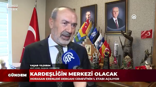 Genel Başkan Yardımcımız Yaşar Yıldırım: Cemevi statüsünde büyüklük ve işlev açısından dünyada ve Türkiye'deki en büyük cemevi dergahı, Horasan Erenleri Cemevi Dergahı oluyor. 11 Ekim'de biz bunu inşallah açacağız.