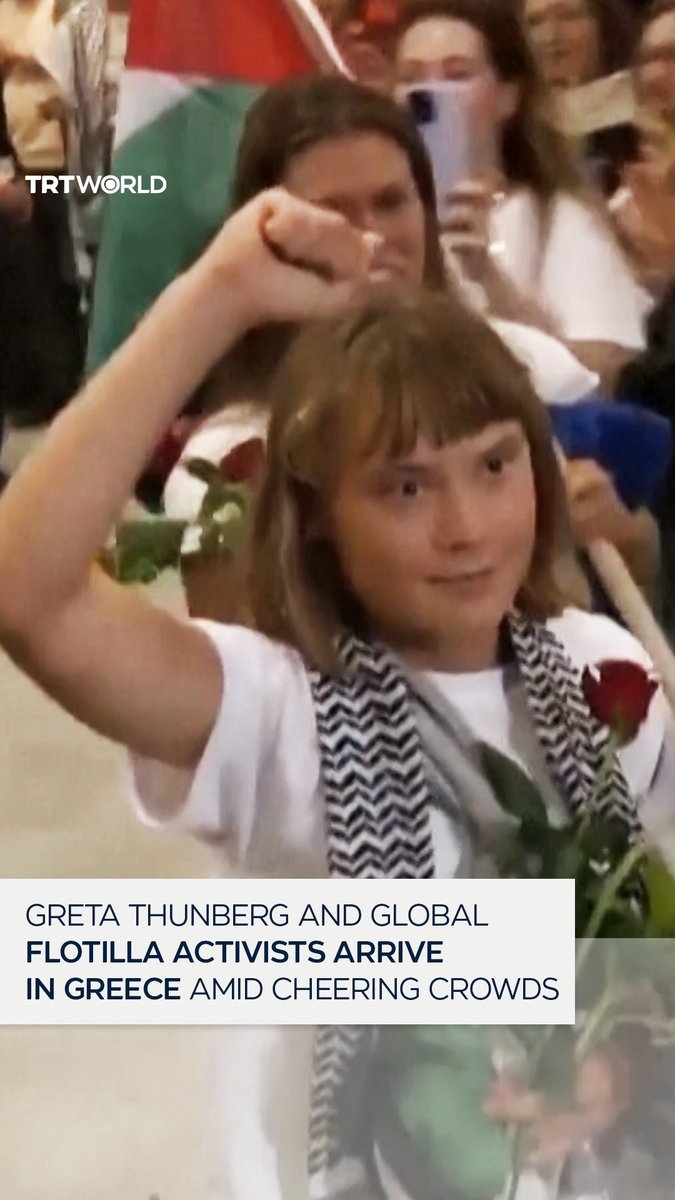 “No one in the future will be able to say we did not know,” Greta Thunberg said upon her return to Greece, speaking out against Israel’s ongoing genocide in Gaza. She and over 170 activists were deported after being detained while part of the Global Sumud Flotilla, which was intercepted by Israeli forces