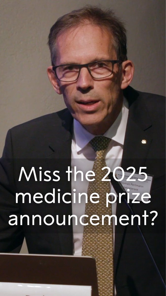 "The 2025 Nobel Prize in Physiology or Medicine is awarded to..." Watch to catch up on all the news from the announcement of today's medicine prize.