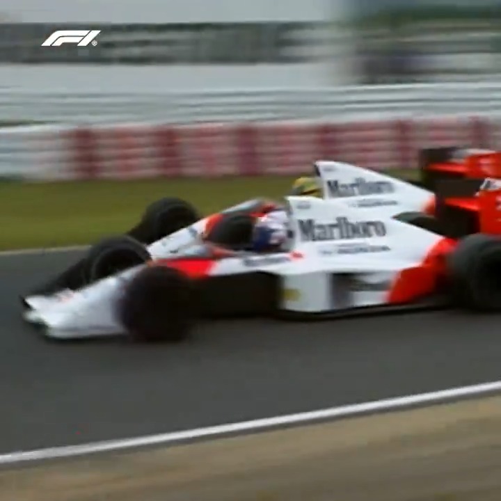 This was Senna’s idea of a gap and he very much did hit another car for it
