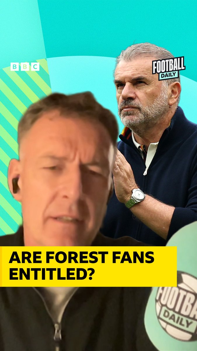 "I think it's deeply, deeply unfair." Chris Sutton says there is an 'entitled element' to the Nottingham Forest fans booing Ange Postecoglou 🙅 #BBCFootball #NFFC