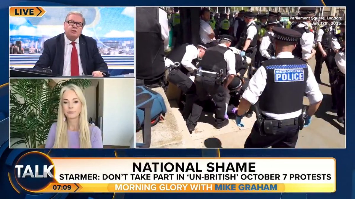 Isabel Oakeshott slams Prime Minister Keir Starmer's "depressing intervention" into stopping pro-Palestinian protests on the anniversary of October 7. "It's nowhere near good enough, it's already been ignored!.. I am beyond sick of these Palestine flags on our streets." @iromg