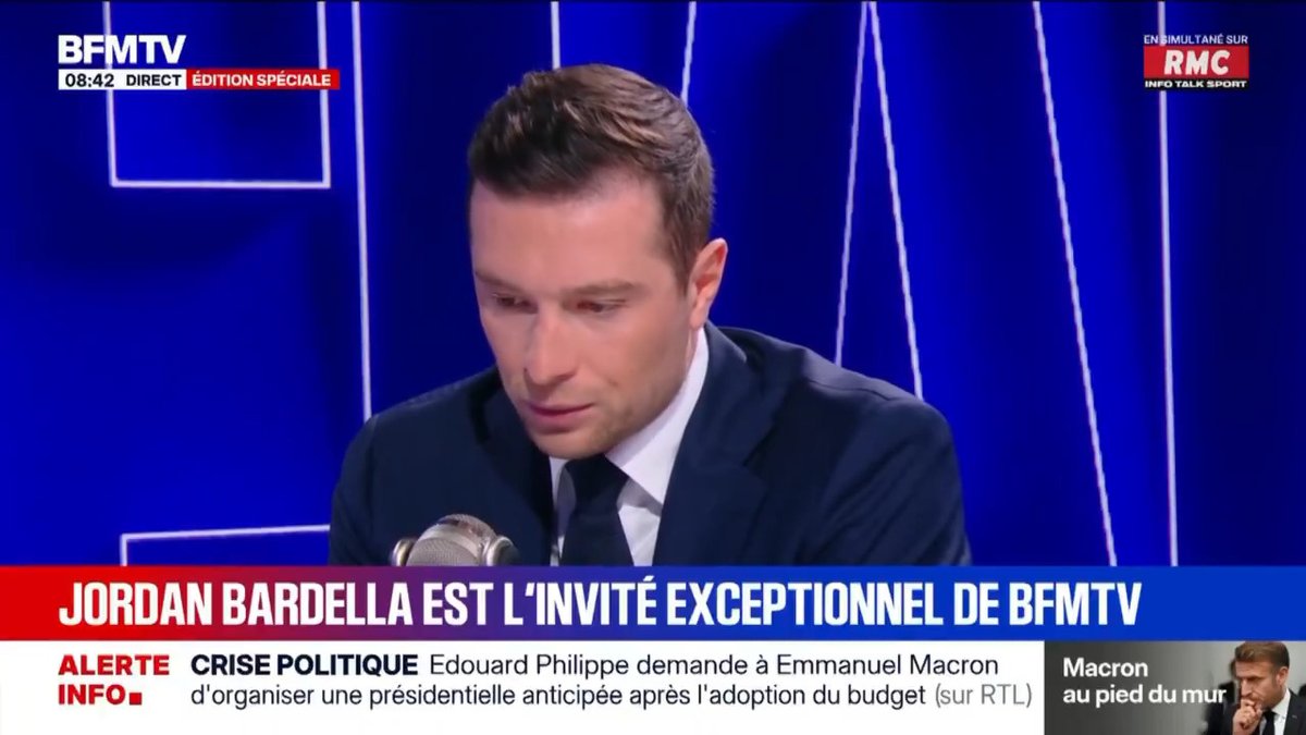 🔴🇫🇷 ALERTE INFO | Jordan Bardella est en rupture avec le programme économique de Marine Le Pen sur les taxes : Il souhaite d'abord s'attaquer à la dépense publique et au coût de l'immigration.