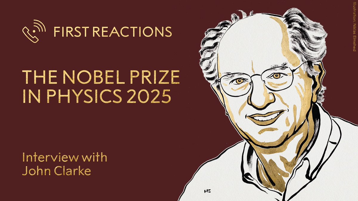 “I can’t imagine accepting the prize without them.” In this interview shortly after the prize announcement, new physics laureate John Clarke is still stunned by the news. He praises his co-laureates John Martinis and Michel Devoret, who he worked together with at a lab in Berkeley, California, some 40 years ago. Clarke recollects the many discussions and extensive work that eventually led to their Nobel Prize-awarded discoveries. “It took us a long time to get all of this worked out. None of this work would have happened without the two of them.” Listen to the interview here. #NobelPrize