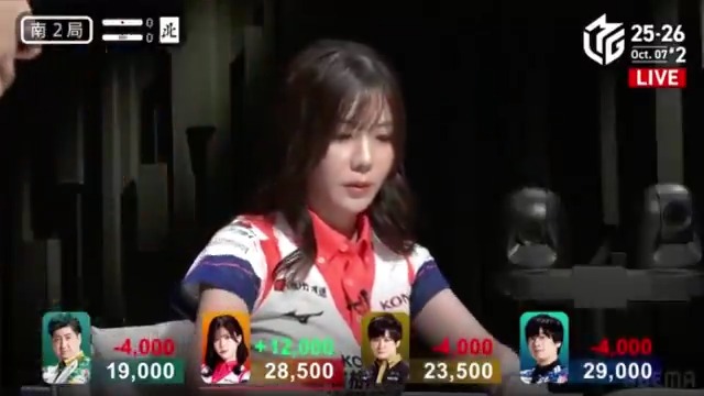 #Mリーグ 2025-26試合ダイジェスト📹 南2局、#高宮まり 選手の親満貫ツモ! 全員2万点代の接戦となったこの試合 高宮選手がスムーズな進行でピンフ赤1の聴牌にたどり着く! しっかりツモって裏ドラも1枚乗り 4000オールのアガリで大きく抜け出す! 👇今すぐ無料視聴