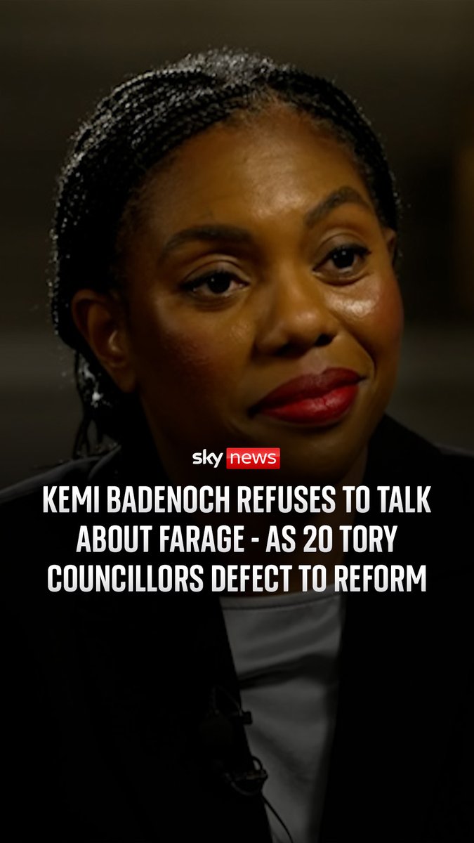 Conservative leader Kemi Badenoch has repeatedly refused to say whether she admires Reform leader Nigel Farage in an interview with Sky's political editor Beth Rigby. 🔗 Watch the full video here: