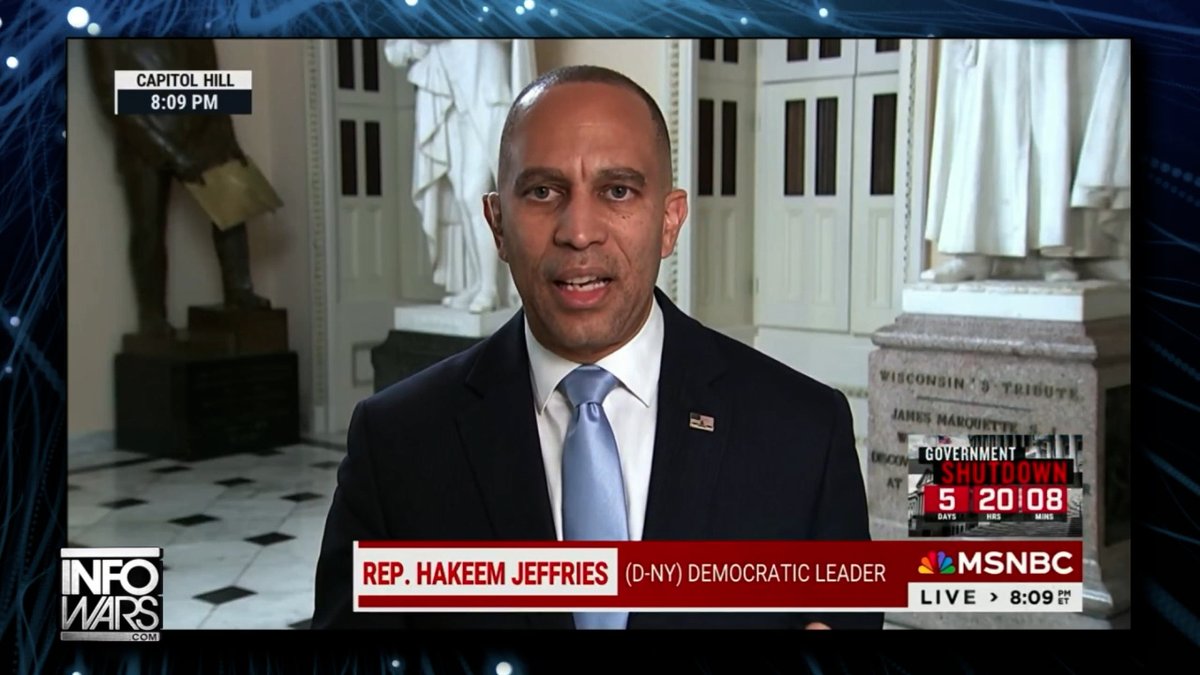 VIDEO: House Minority Leader Hakeem Jeffries Now Betting Govt Shutdown Triggers Civil Uprising!