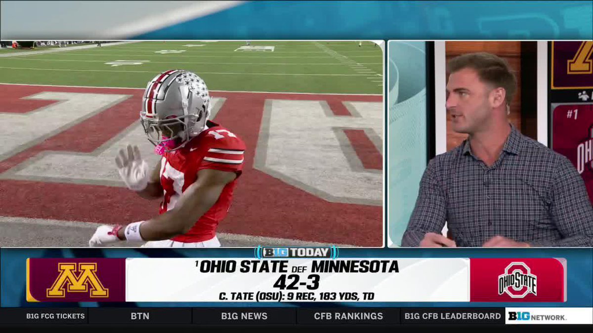 “It’s scary for the rest of the conference.” Jake Butt on the level of play No. 1 Ohio State Football reached in Week 6 against Minnesota 👇 #B1GToday