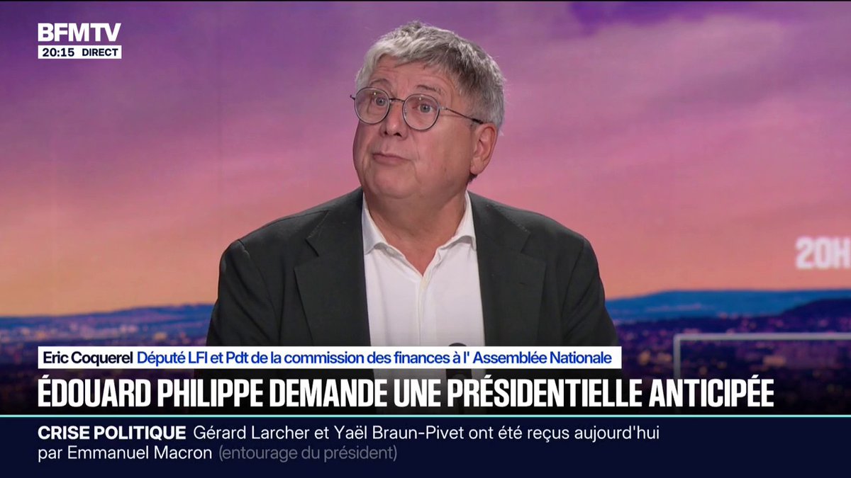 Crise politique: Éric Coquerel, député LFI, "ne croit pas à la fable d'un gouvernement de gauche [...] il faut que le peuple tranche"