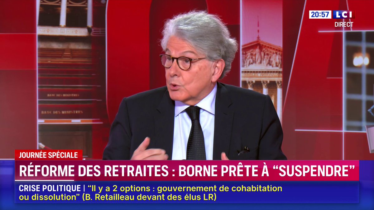 🔴 "Je pense qu'Emmanuel Macron ne démissionnera jamais. Plus on lui demande de démissionner, plus il va vouloir rester." ➡ Thierry Breton sur LCI