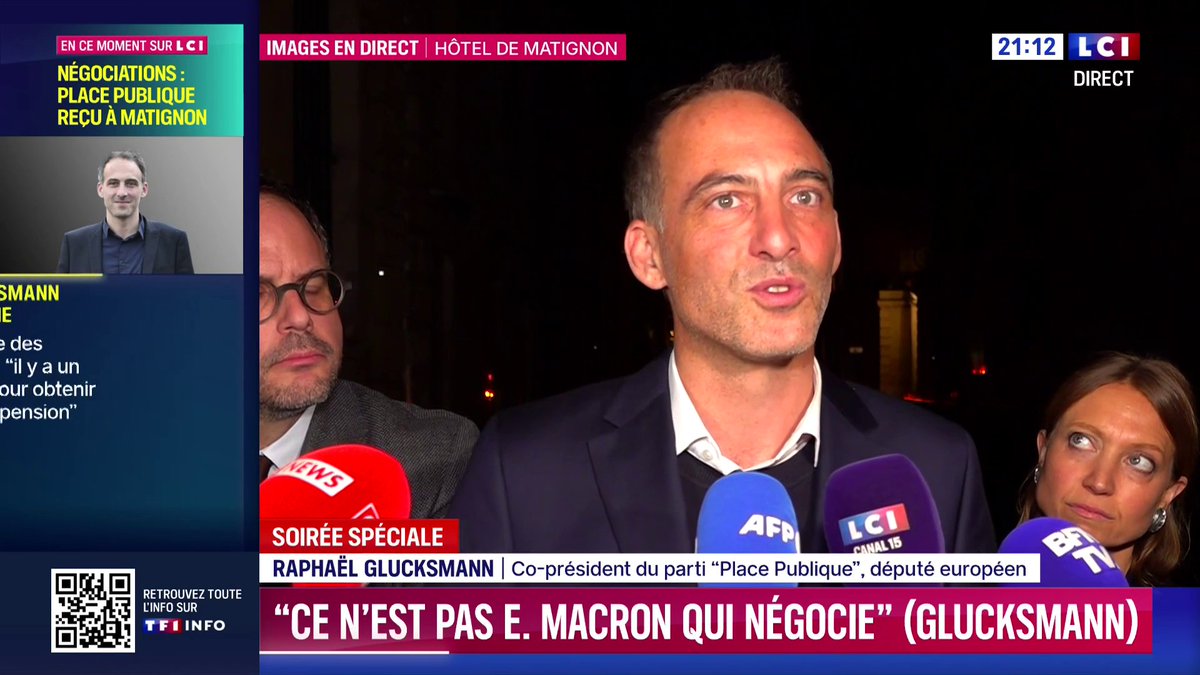 🔴 "Ce n'est pas Emanuel Macron qui négocie." ➡ Raphael Glucksmann