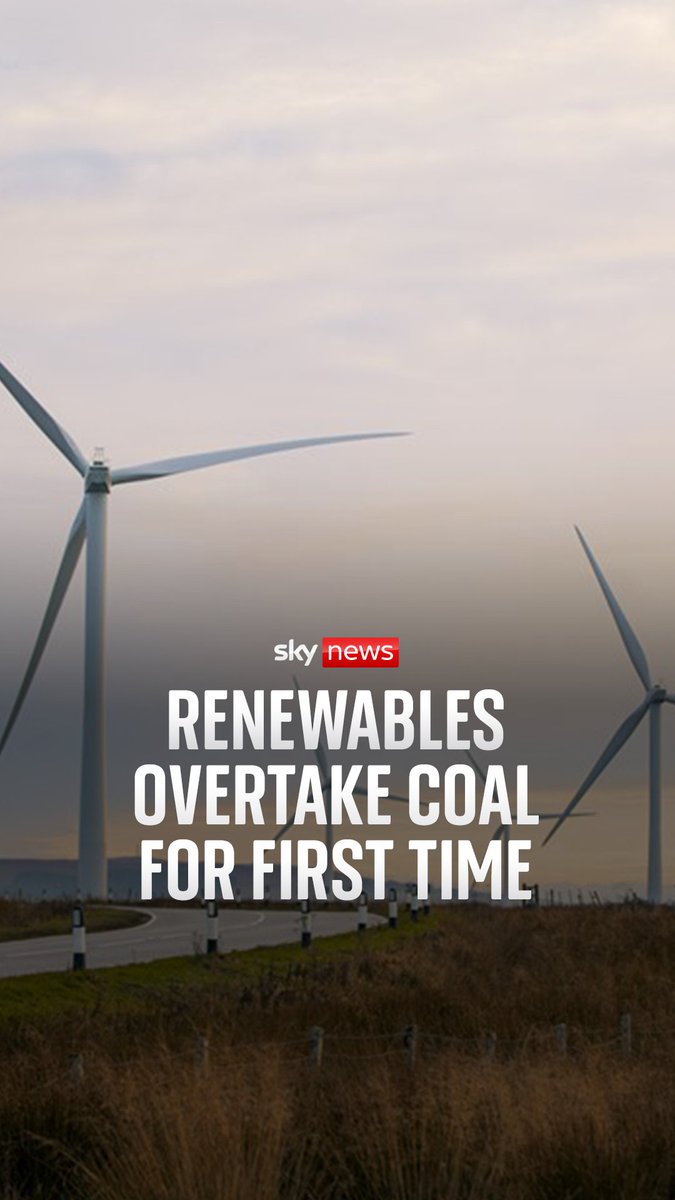 Renewable energy has produced more of the world’s electricity than coal for the first time in history, according to a new analysis of global energy trends. Sky’s Victoria Seabrook reports. 🔗