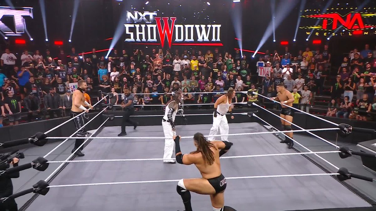 NXT Showdown is already off to a chaotic start! 😱 DarkState just jumped The Hardy Boyz!!