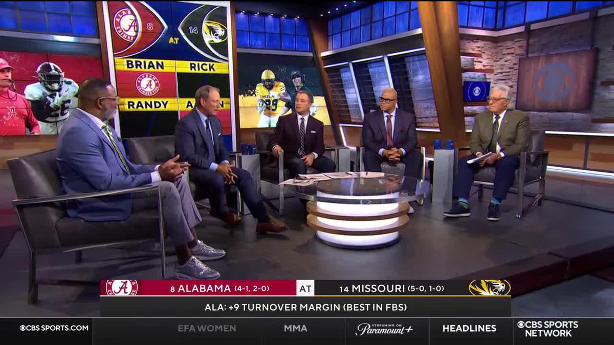 "Missouri is the only team in the country with a Top 4 offense and a Top 4 defense." Randy Cross sees Missouri taking down Alabama this weekend 👀