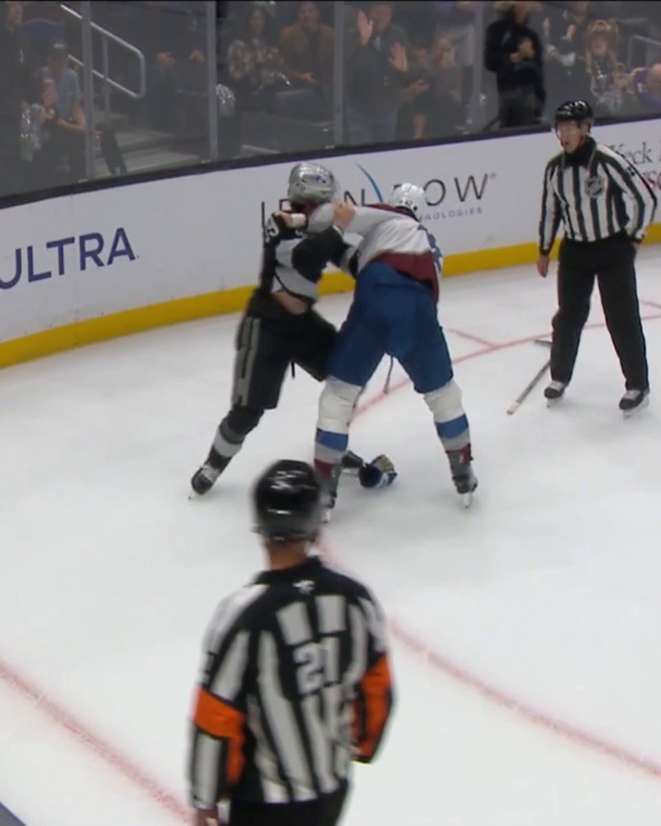 FIRST HIT STICK OF THE SEASON 💥 Watch Avalanche-Kings on ESPN and the ESPN App 🍿