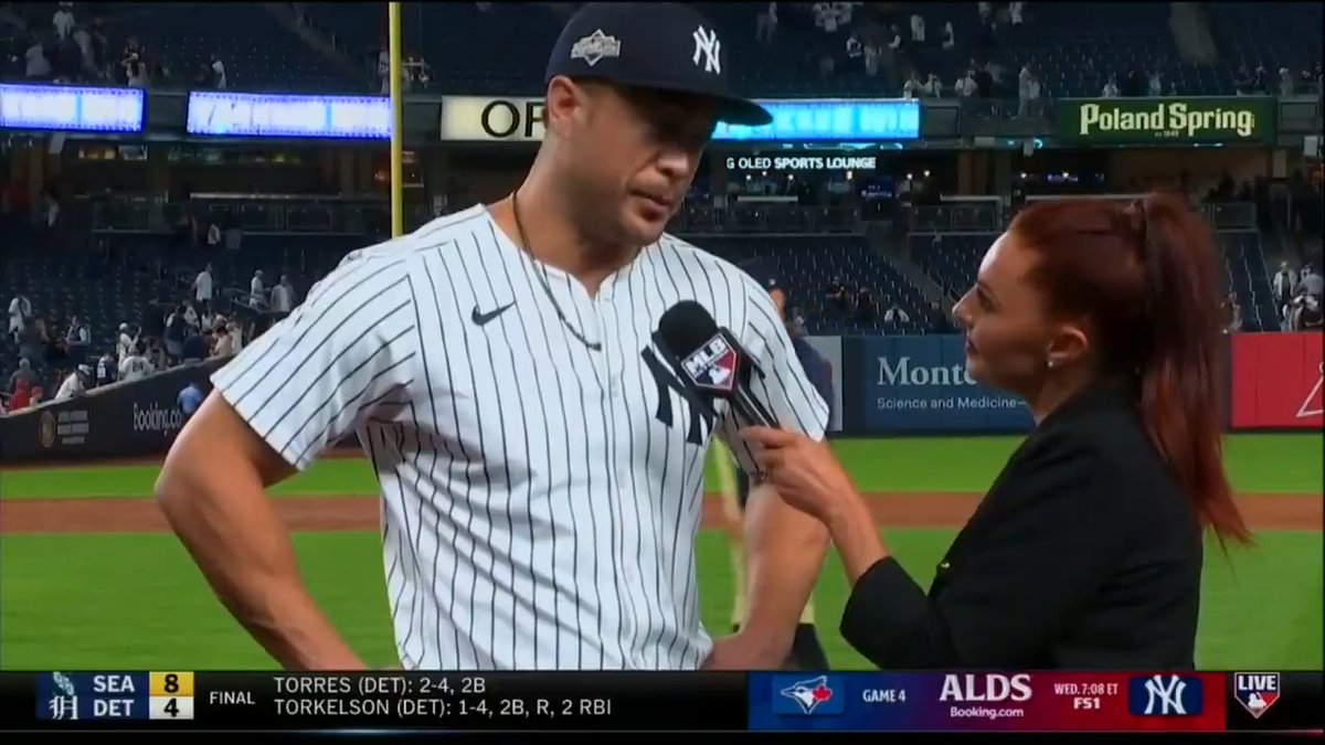 "Just chip away. As long as we've got outs, we've got a chance." Lauren Gardner caught up with New York Yankees slugger Giancarlo Stanton after tonight's comeback victory.