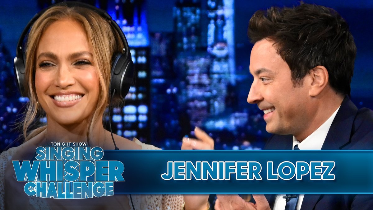 Singing Whisper Challenge w/ jlo! 🎧 #FallonTonight