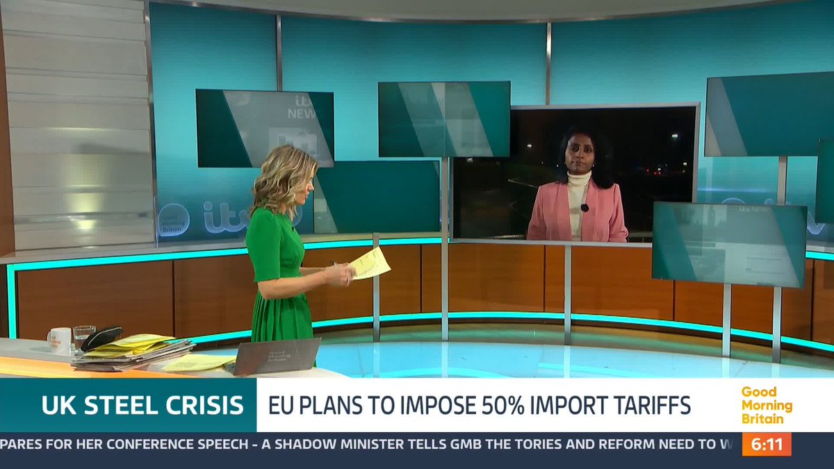 Union leaders say plans by the EU to hit the UK steel industry with import tariffs of 50% could have a "catastrophic" impact. The EU is also cutting the amount of steel it imports by half. @nityagrajan reports.