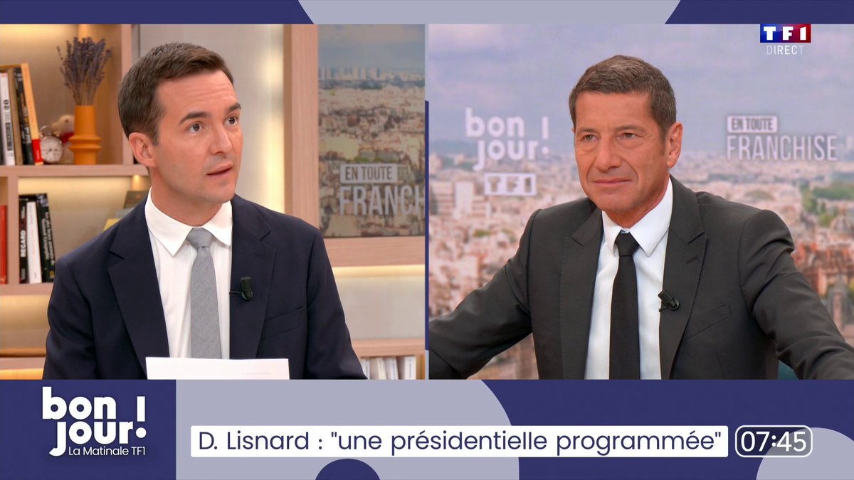 Au Rassemblement national, "ils sont dans la politique politicienne, ça ne m'intéresse pas et la rectitude que je demande vis-à-vis je demande la même vis-à-vis du RN", David Lisnard #BonjourLaMatinaleTF1