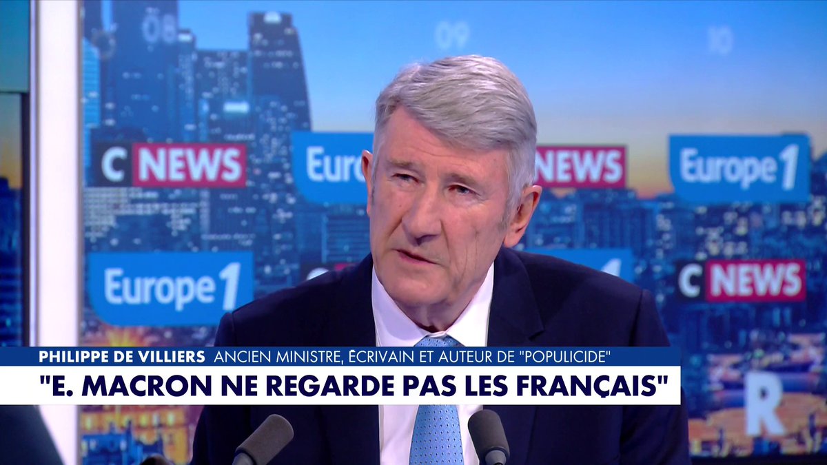 «Emmanuel Macron, vous ne regardez pas les Français, vous regardez ailleurs», lance au président de la République Philippe de Villiers, ancien ministre, écrivain et auteur de «Populicide», dans #LaGrandeInterview