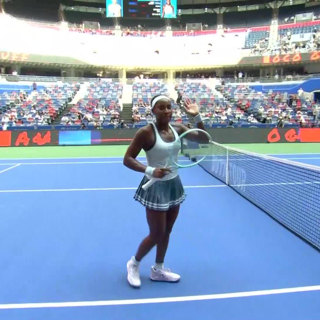 Gauff gets it done 💪 Coco Gauff defeats Uchijima in straight sets to reach the Round of 16 in Wuhan. #WuhanOpen