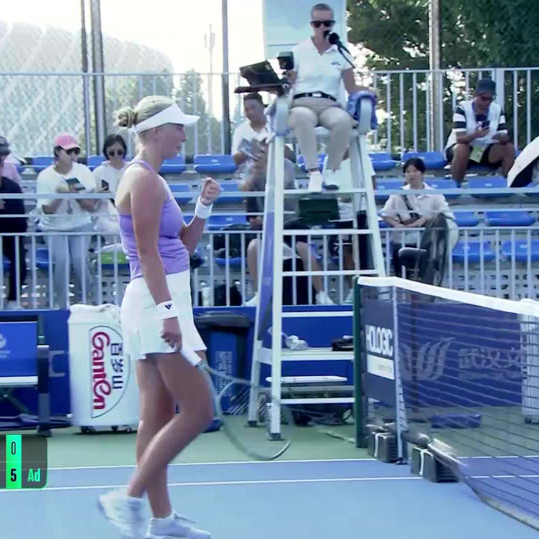 Round of 16 🔜 No.10 seed Clara Tauson overcomes Ruzic in straight sets. #WuhanOpen