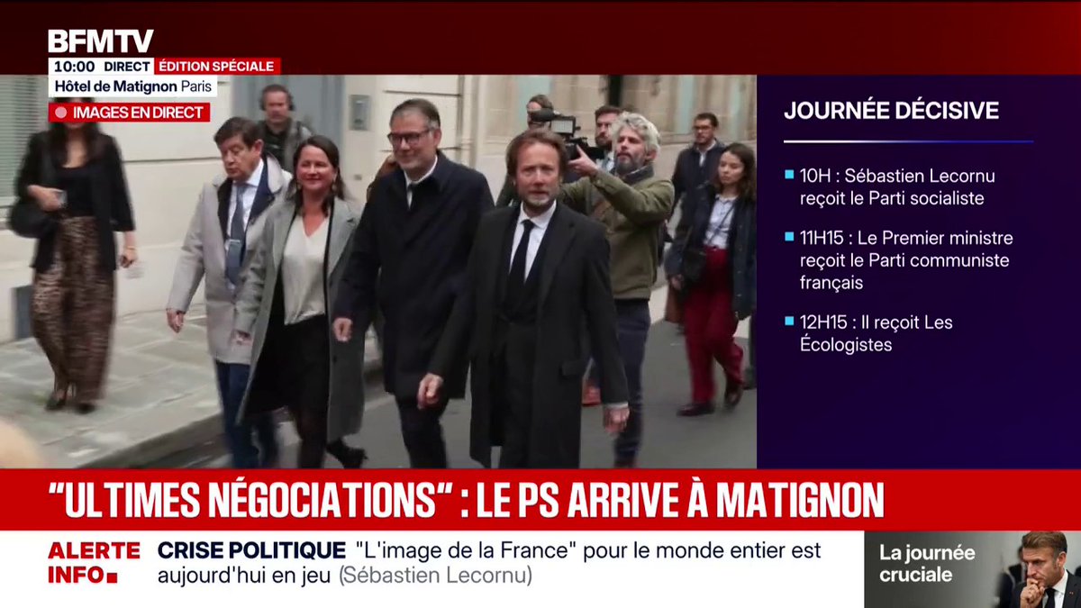 🔴🇫🇷 ALERTE VIDÉO | Le PS arrive à Matignon pour rencontrer Lecornu. 1,75% à la présidentielle de 2022 et ça parade en pensant gouverner le pays. Quelle immense mascarade et crachat au visage des Français.