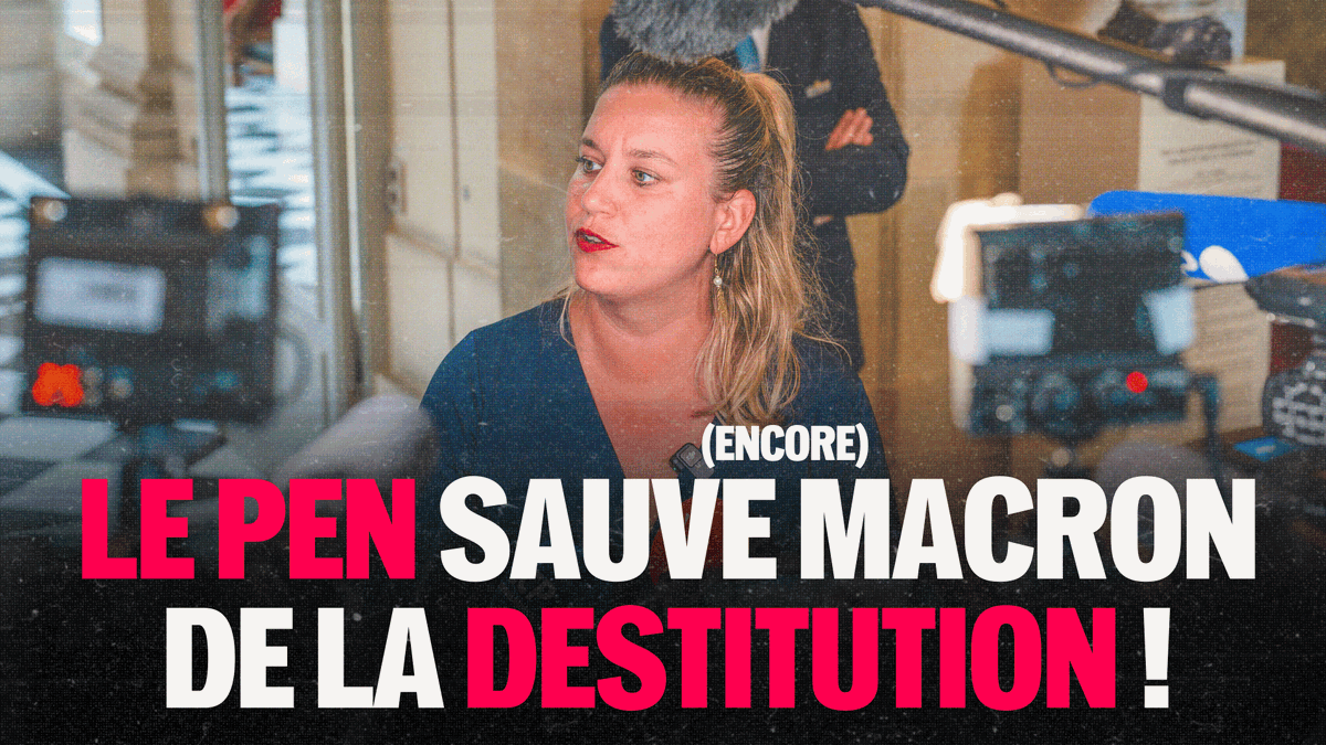 🔴🗣️ « Le RN a ENCORE sauvé Emmanuel Macron de la destitution. Tout le monde a compris que le problème est à l'Élysée. Nous continuerons de demander le départ du Président de la République et nous pouvons à tout moment redéposer une motion de destitution. » - Mathilde Panot