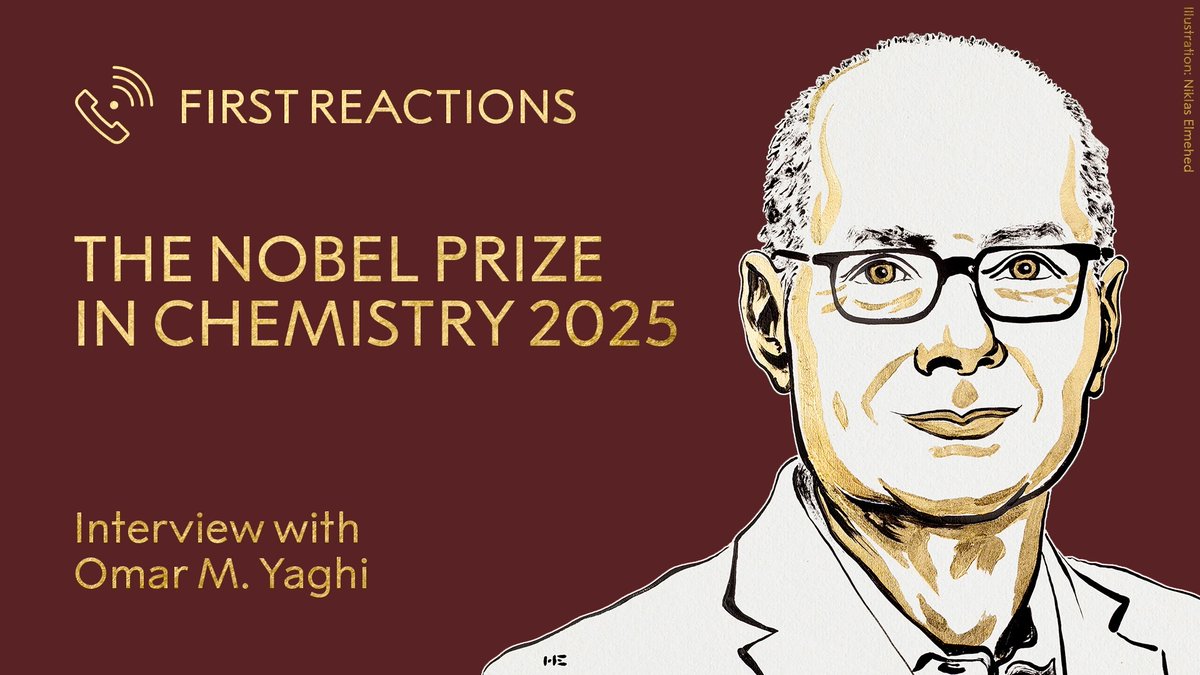 “My parents could barely read or write. It’s been quite a journey, science allows you to do it.” New laureate Omar Yaghi was in the middle of changing flights when we reached him, just after he heard that he had been awarded the 2025 #NobelPrize in Chemistry. In this interview we speak about his early life as a refugee in Jordan and the overwhelming draw of the beauty of chemistry: “I set out to build beautiful things and solve intellectual problems.” Listen now: