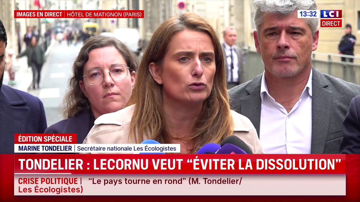 🔴 Entretien avec Sébastien Lecornu : "La seule solution c'est un Premier ministre de gauche écologiste" "S'ils ne veulent pas le départ de Macron et s'ils ne veulent pas la dissolution, il reste une seule solution, la cohabitation", Marine Tondelier