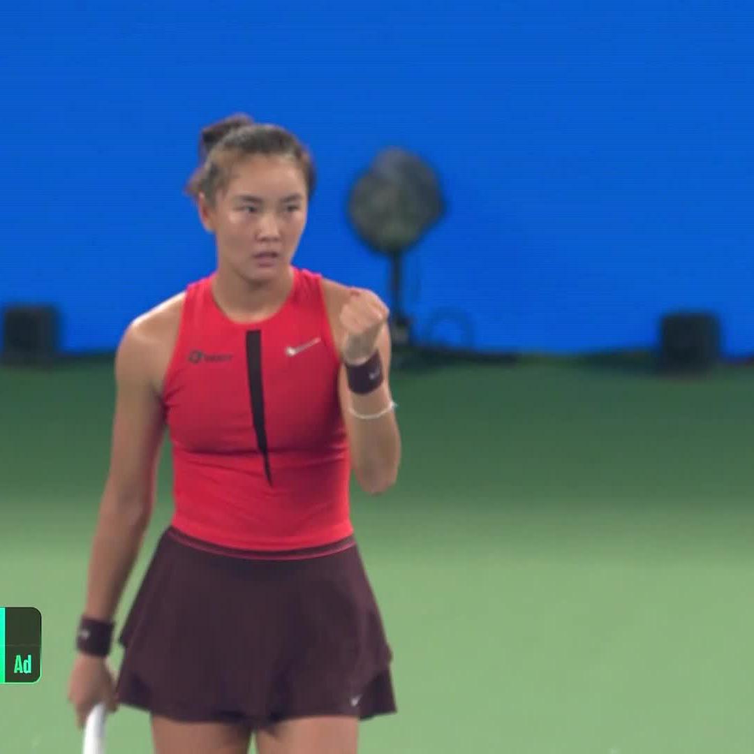 Starting off strong ❤️🔥 Yue Yuan takes the first set 6-3 against No.7 seed Paolini. #WuhanOpen