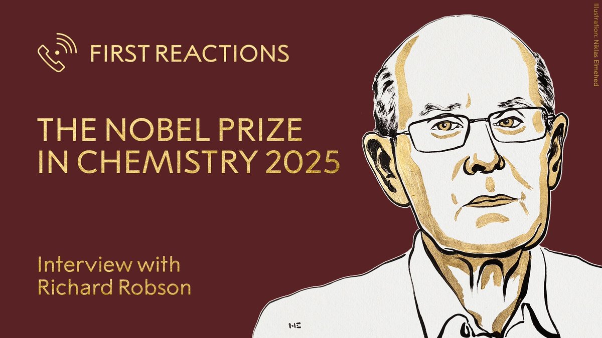 “Some people thought it was a whole load of rubbish. But it didn’t turn out that way.” When 2025 chemistry laureate Richard Robson came up with an idea to build a new type of chemical construction while building models for teaching, not everyone was fully on board. In this interview with our new laureate shortly after he had been awarded the prize, he recounts how he drifted into chemistry and shares his thoughts on the attention that will come with the #NobelPrize: “Handling all the nonsense that’s going to happen is going to be hard work!” Listen here: