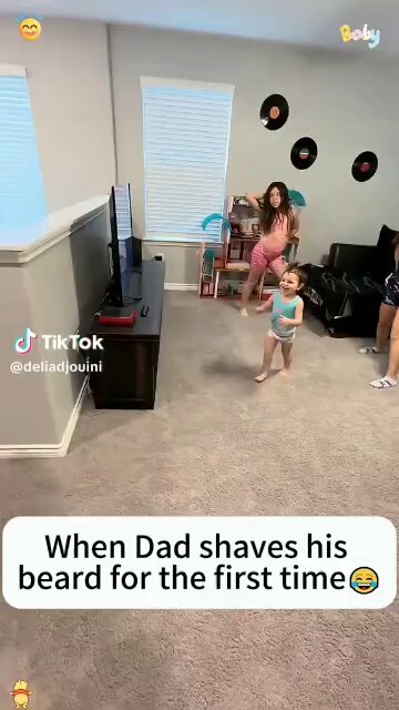 Kids reaction when Dad shave his beards 😂