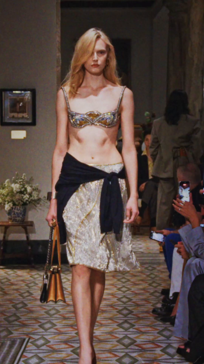 Versace Spring Summer 2026 unveiled at the Pinacoteca Ambrosiana, Milan.