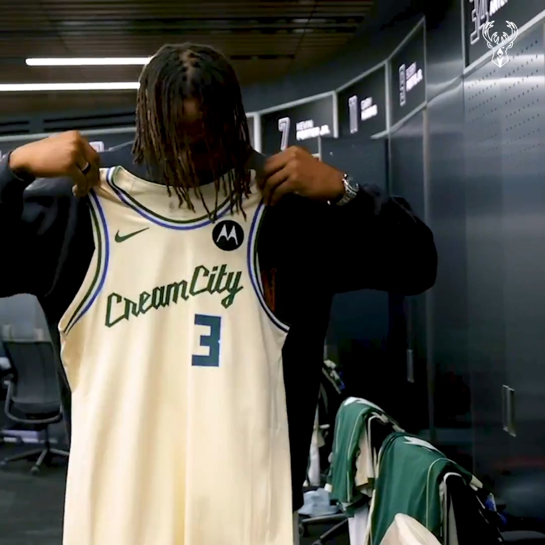 "I can get used to this, bruh." Myles digs our cream city jersey.