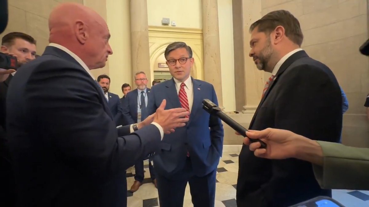 Sen. Kelly and Sen. Gallego confront Mike Johnson about the GOP shutdown: "Why don't you bring back your Republican members so we can have a serious negotiation?"