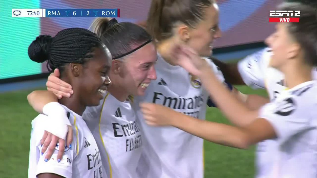 🇨🇴 TRIPLETE de asistencia de Linda Caicedo en la Champions League Femenina. #RealMadrid ganó 6-2 a la #ASRoma