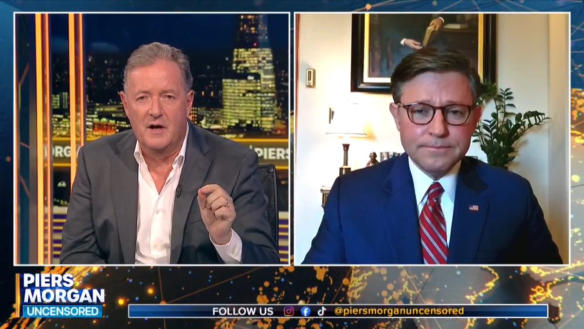 "I would never even consider it... there's no way she should ever leave prison." Speaker Mike Johnson tells Piers Morgan he thinks Trump shouldn't pardon Ghislaine Maxwell. Watch more 👇 📺 Piers Morgan | Speaker Mike Johnson